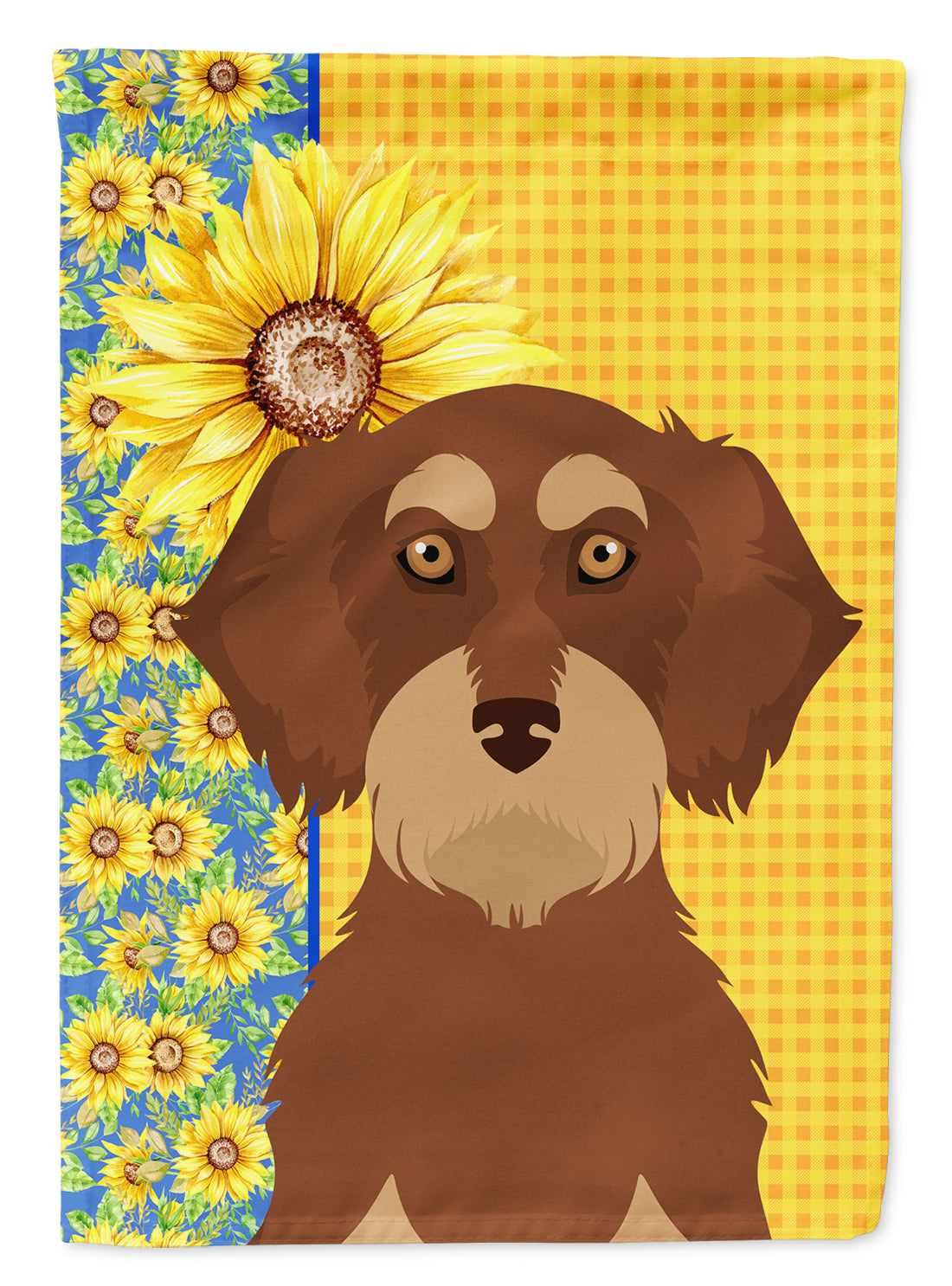 Buy this Summer Sunflowers Wirehair Red and Tan Dachshund Garden Flag