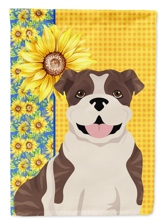 Buy this Summer Sunflowers Brindle English Bulldog Garden Flag