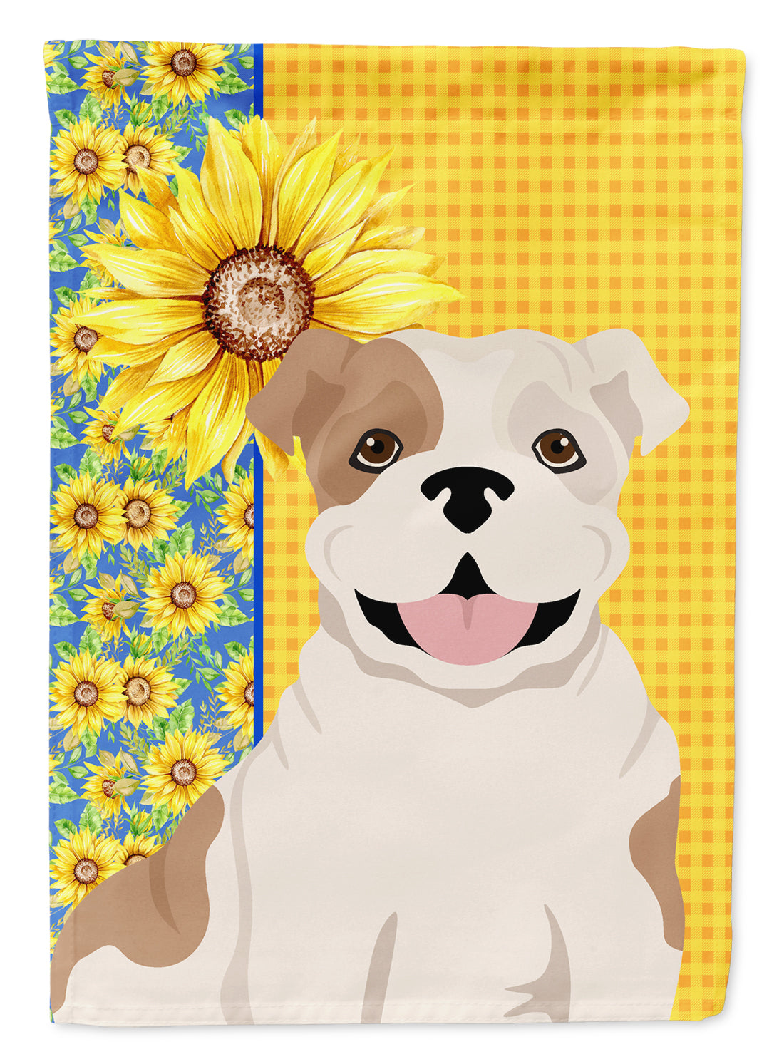 Buy this Summer Sunflowers Piebald English Bulldog Garden Flag