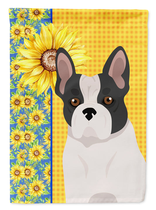 Buy this Summer Sunflowers Black and White French Bulldog Garden Flag