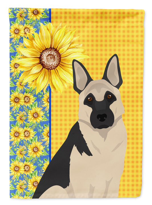 Buy this Summer Sunflowers Black and Silver German Shepherd Garden Flag