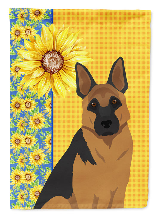 Buy this Summer Sunflowers Black and Tan German Shepherd Garden Flag