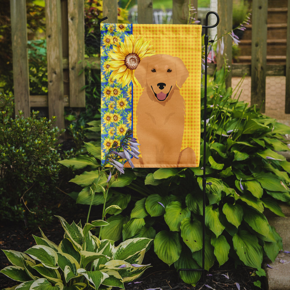 Summer Sunflowers Gold Golden Retriever Garden Flag