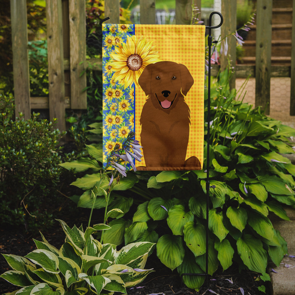 Summer Sunflowers Mahogany Golden Retriever Garden Flag