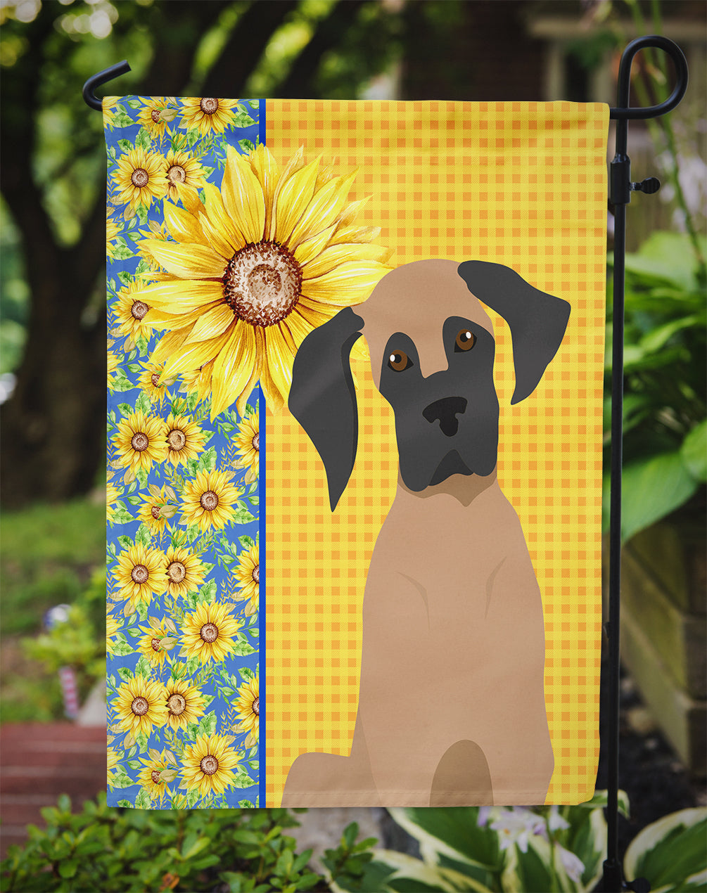 Summer Sunflowers Fawn Great Dane Garden Flag