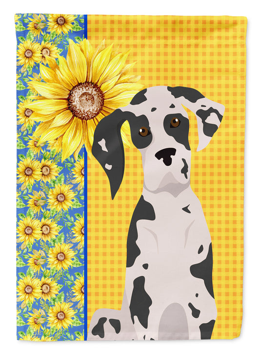 Buy this Summer Sunflowers Harlequin Great Dane Garden Flag