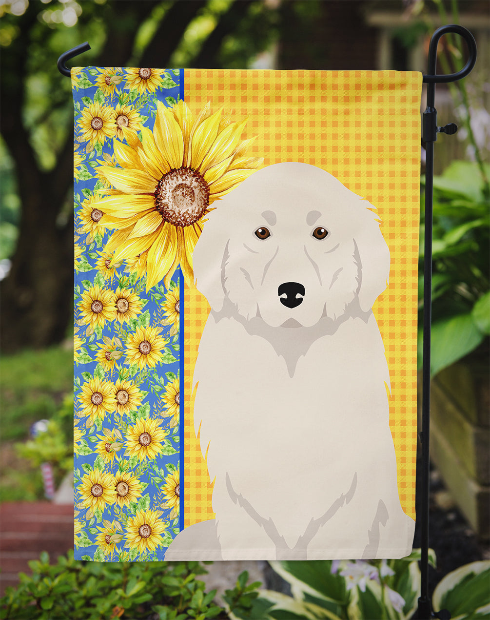 Summer Sunflowers Great Pyrenees Garden Flag