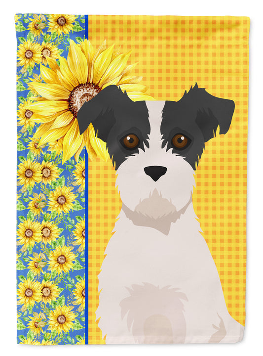 Buy this Summer Sunflowers Black White Wirehair Jack Russell Terrier Garden Flag