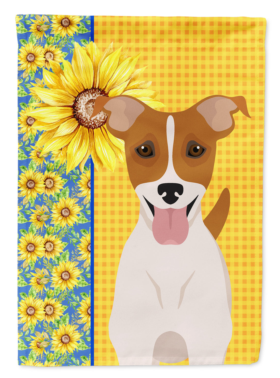 Buy this Summer Sunflowers Brown White Smooth Jack Russell Terrier Garden Flag