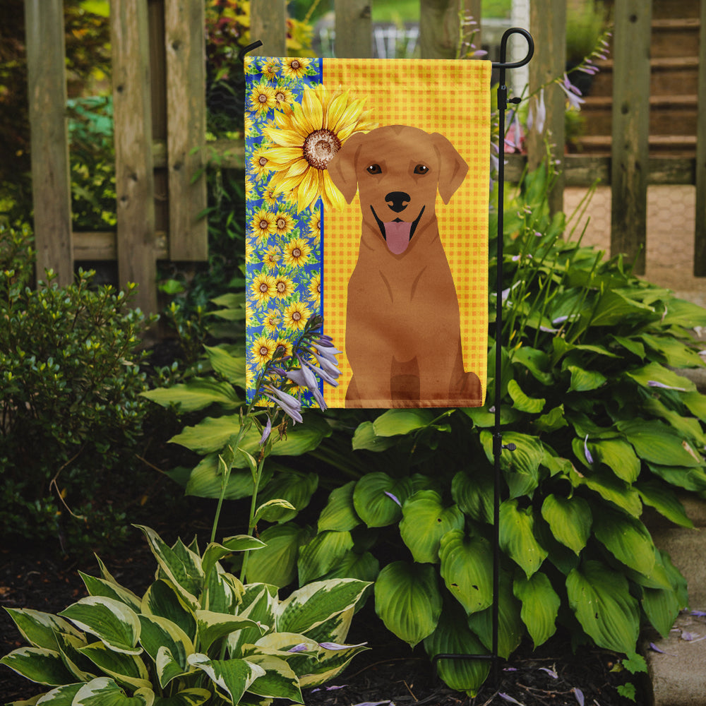 Summer Sunflowers Red Fox Labrador Retriever Garden Flag