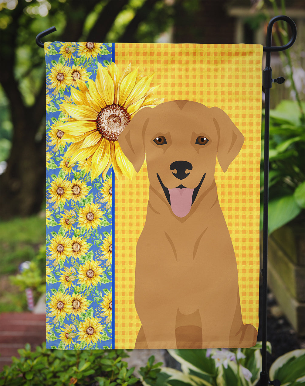 Summer Sunflowers Red Fox Labrador Retriever Garden Flag