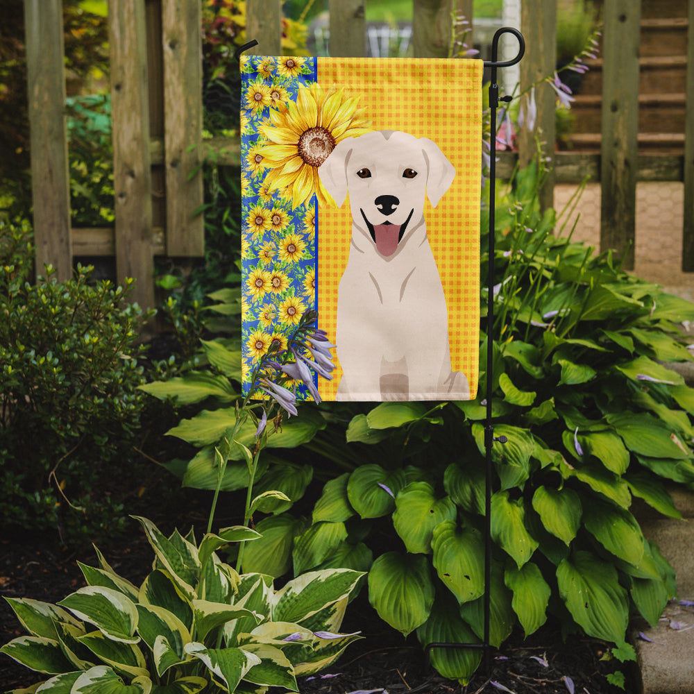 Summer Sunflowers White Cream Labrador Retriever Garden Flag