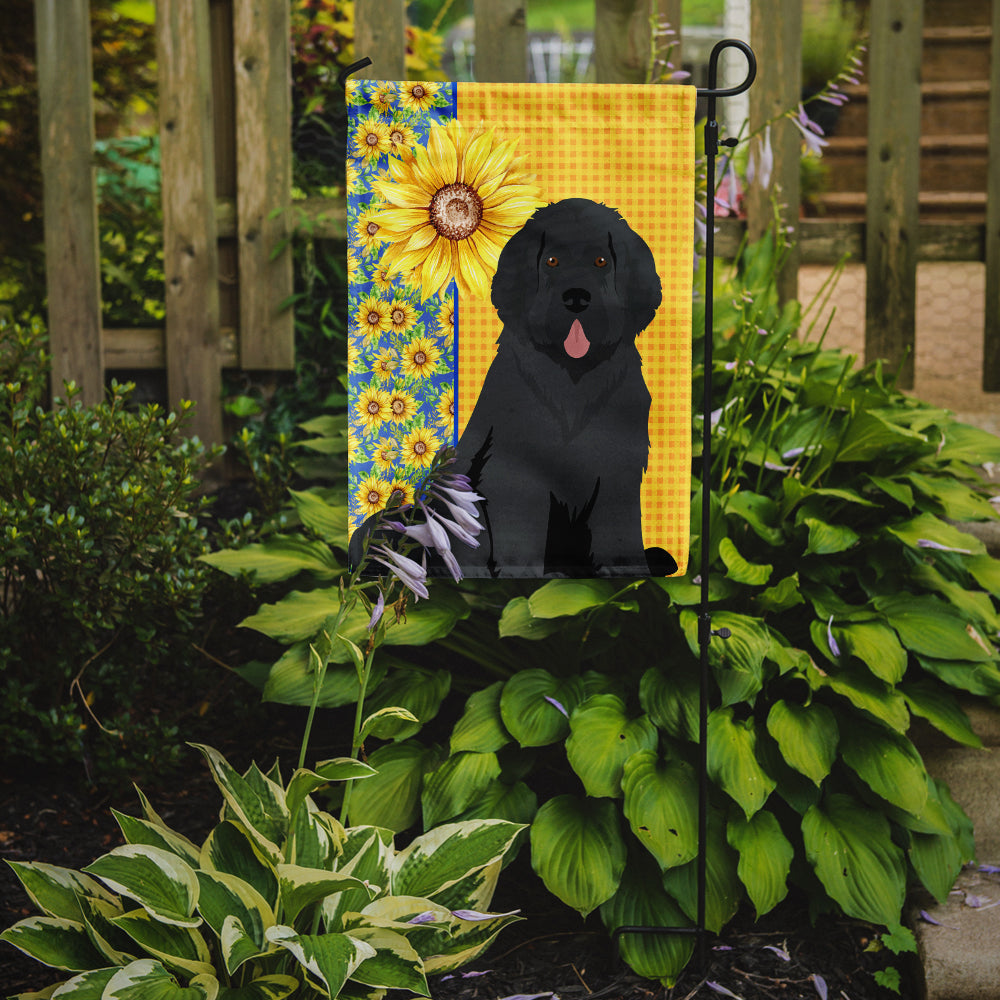 Summer Sunflowers Black Newfoundland Garden Flag