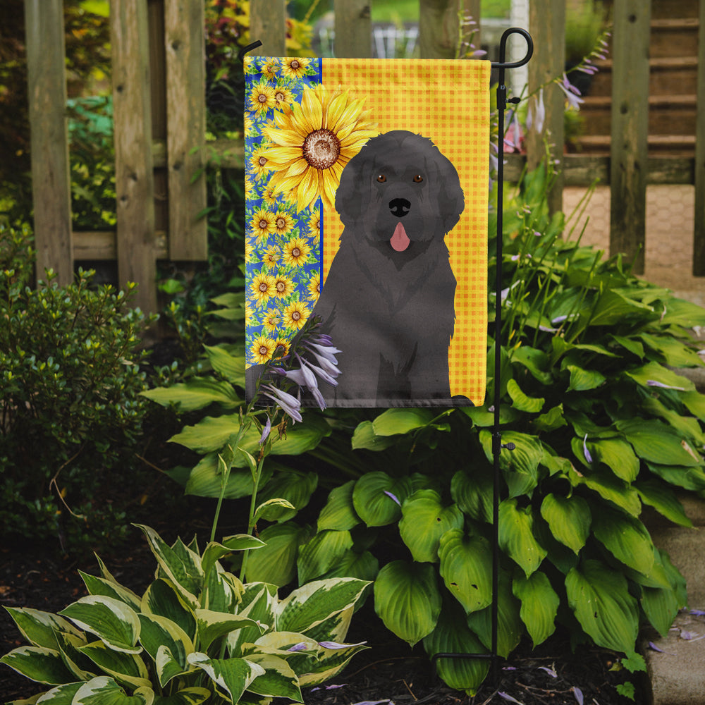 Summer Sunflowers Grey Newfoundland Garden Flag