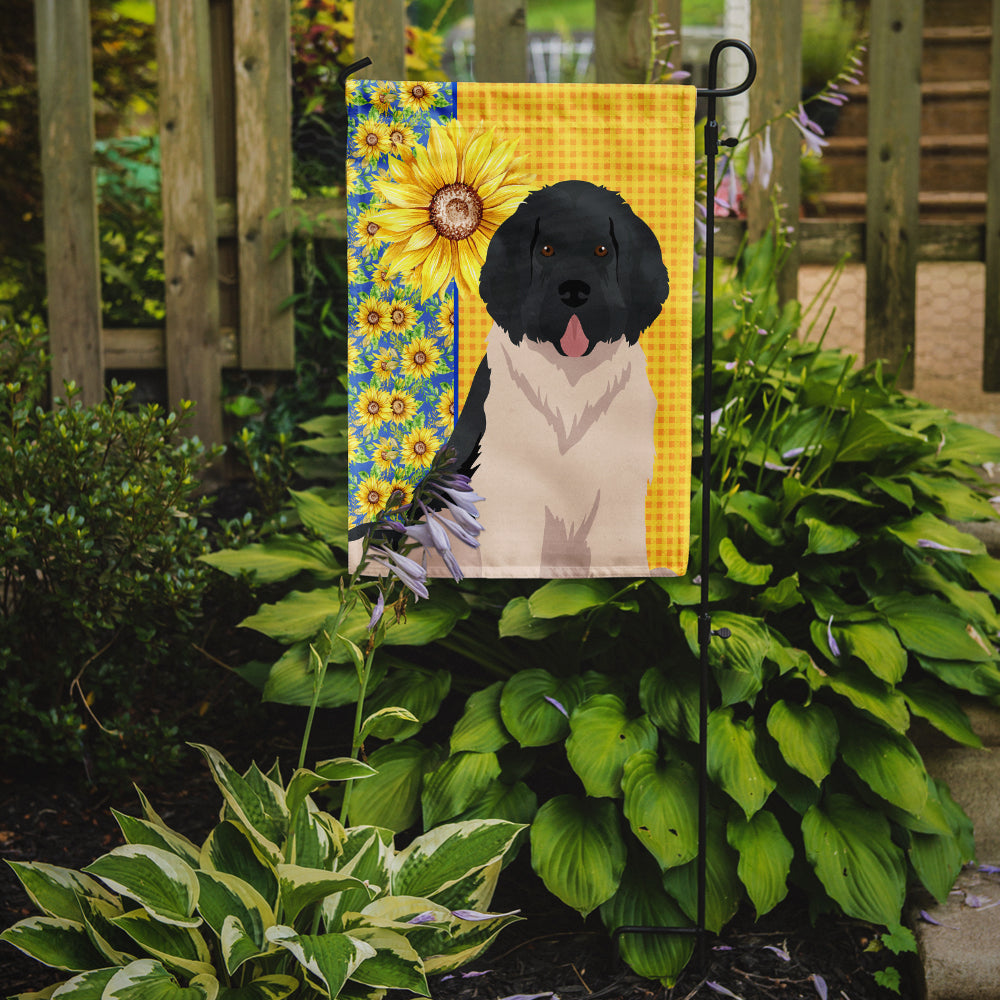 Summer Sunflowers Landseer Newfoundland Garden Flag