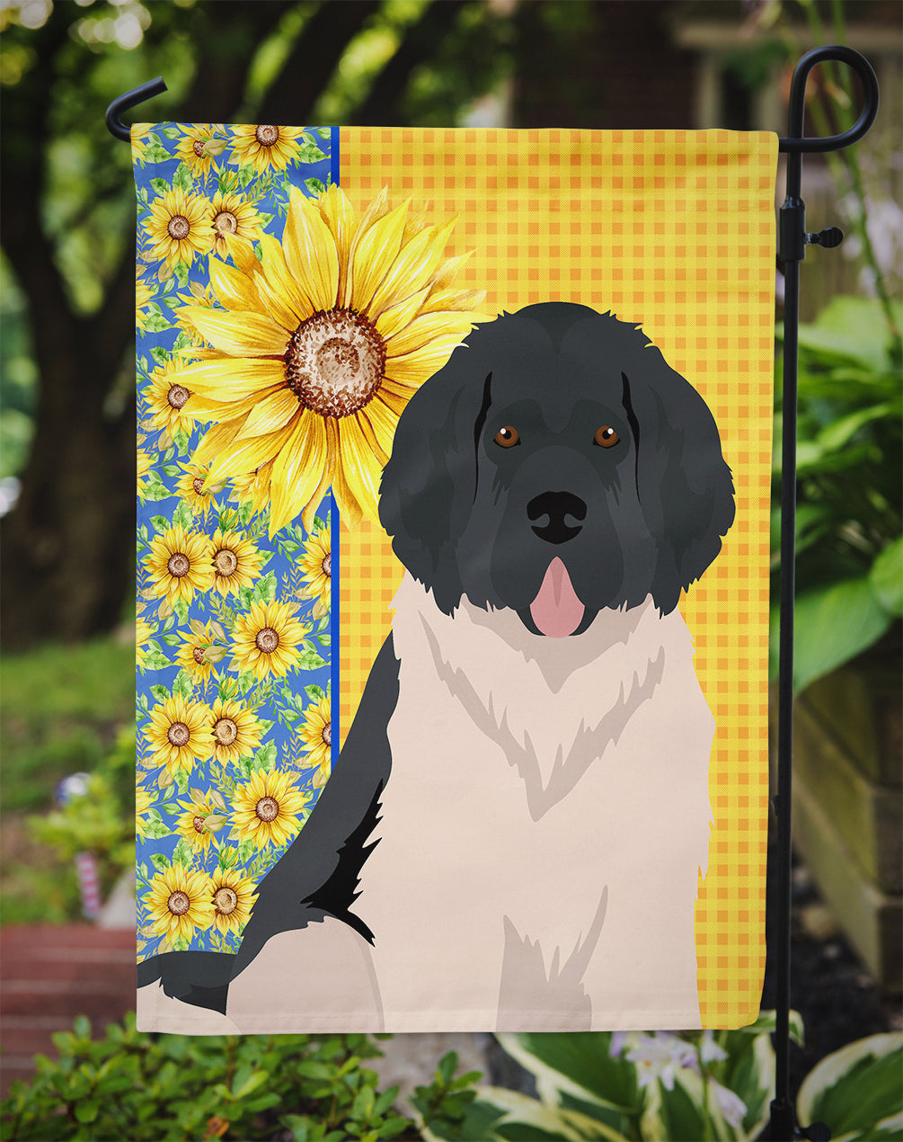 Summer Sunflowers Landseer Newfoundland Garden Flag