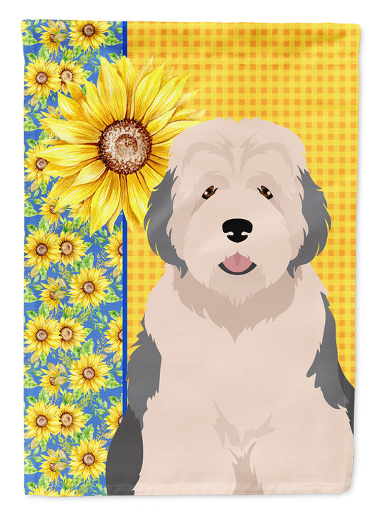 Buy this Summer Sunflowers Old English Sheepdog Garden Flag