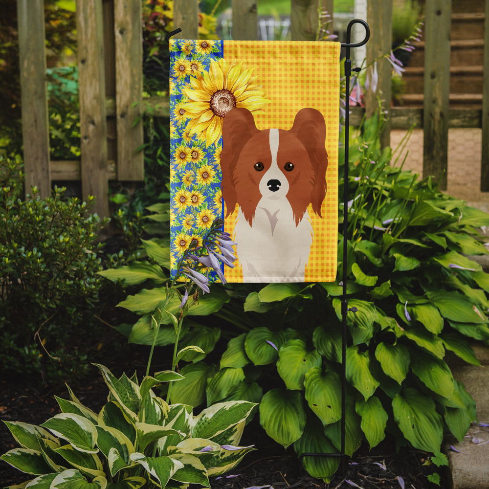 Summer Sunflowers Red and White Papillon Garden Flag