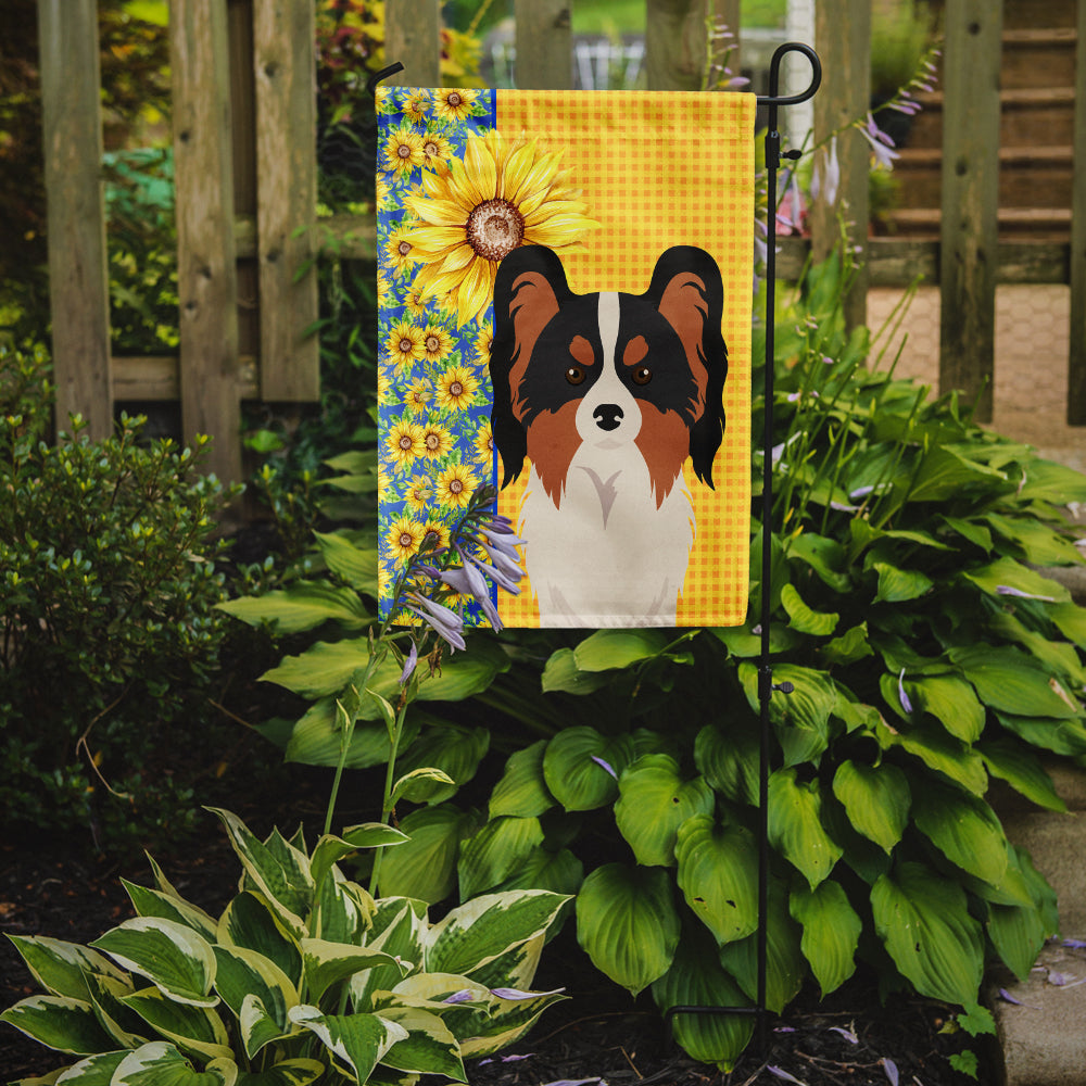 Summer Sunflowers Tricolor Papillon Garden Flag