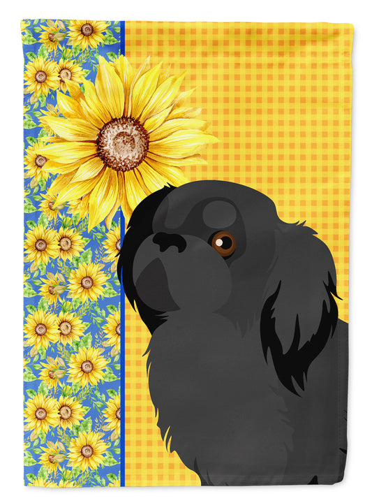 Buy this Summer Sunflowers Black Pekingese Garden Flag