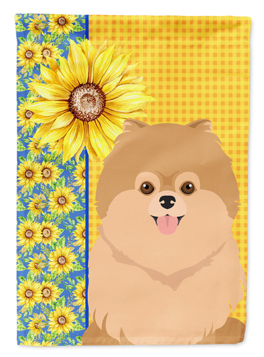 Buy this Summer Sunflowers Orange Pomeranian Garden Flag