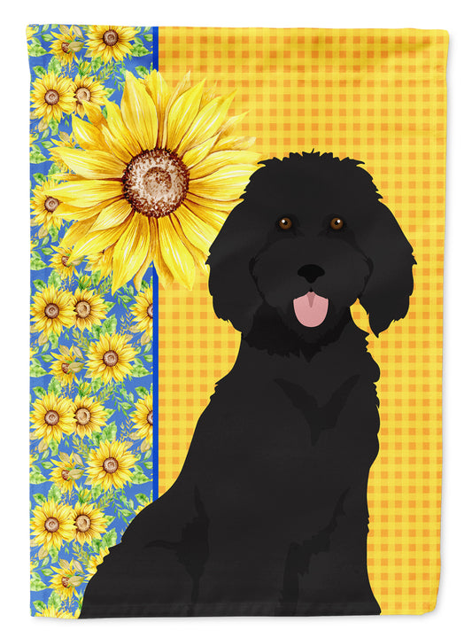 Buy this Summer Sunflowers Standard Black Poodle Garden Flag