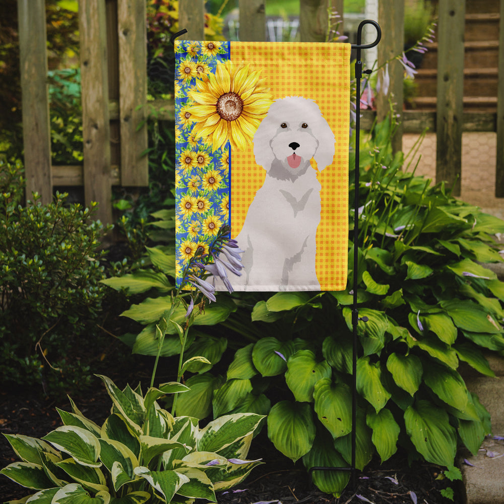 Summer Sunflowers Standard White Poodle Garden Flag