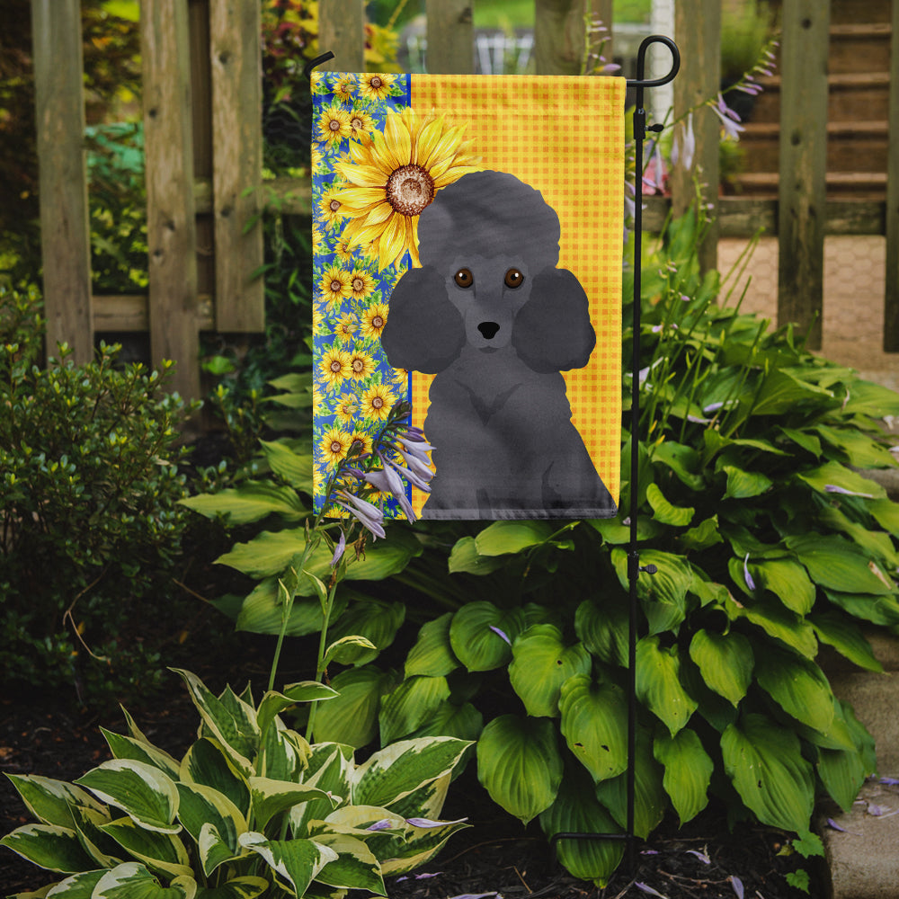 Summer Sunflowers Toy Grey Poodle Garden Flag