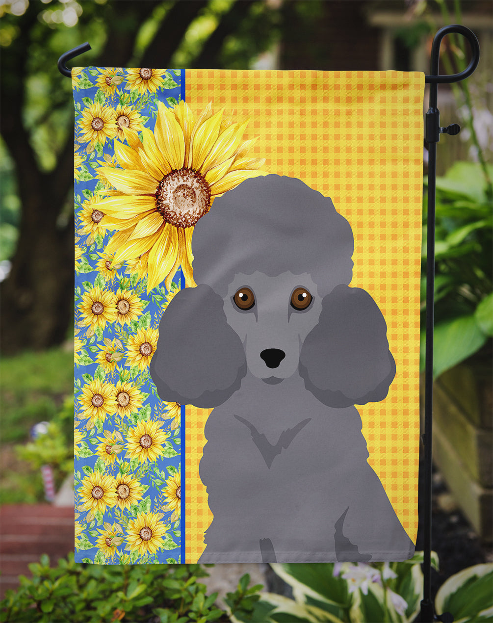 Summer Sunflowers Toy Grey Poodle Garden Flag