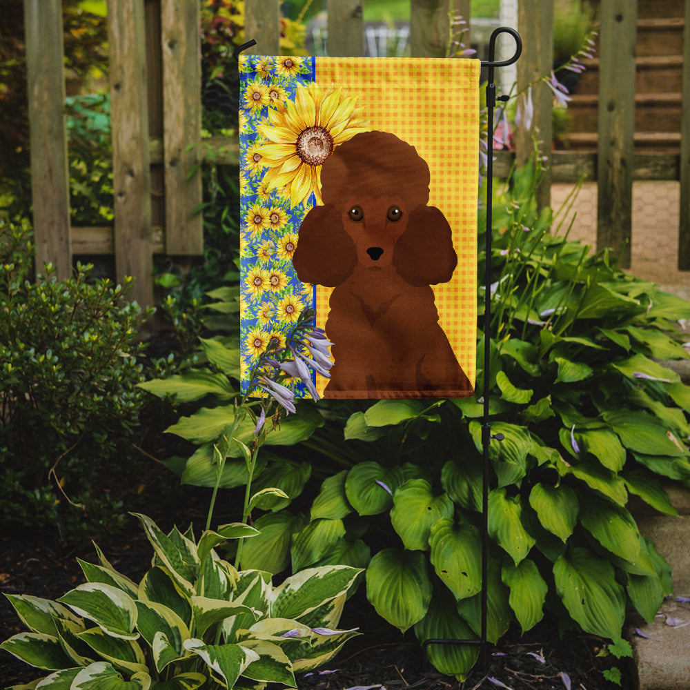 Summer Sunflowers Toy Red Poodle Garden Flag