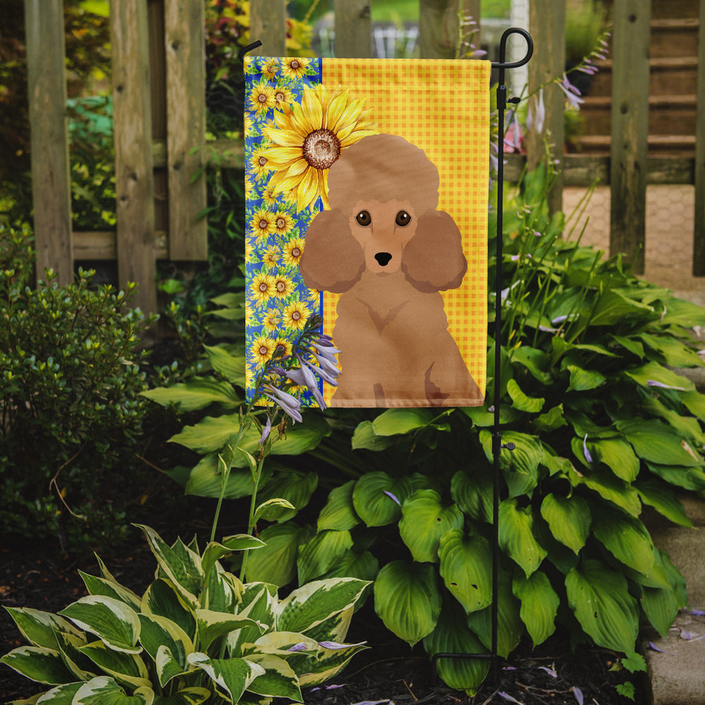 Summer Sunflowers Toy Apricot Poodle Garden Flag