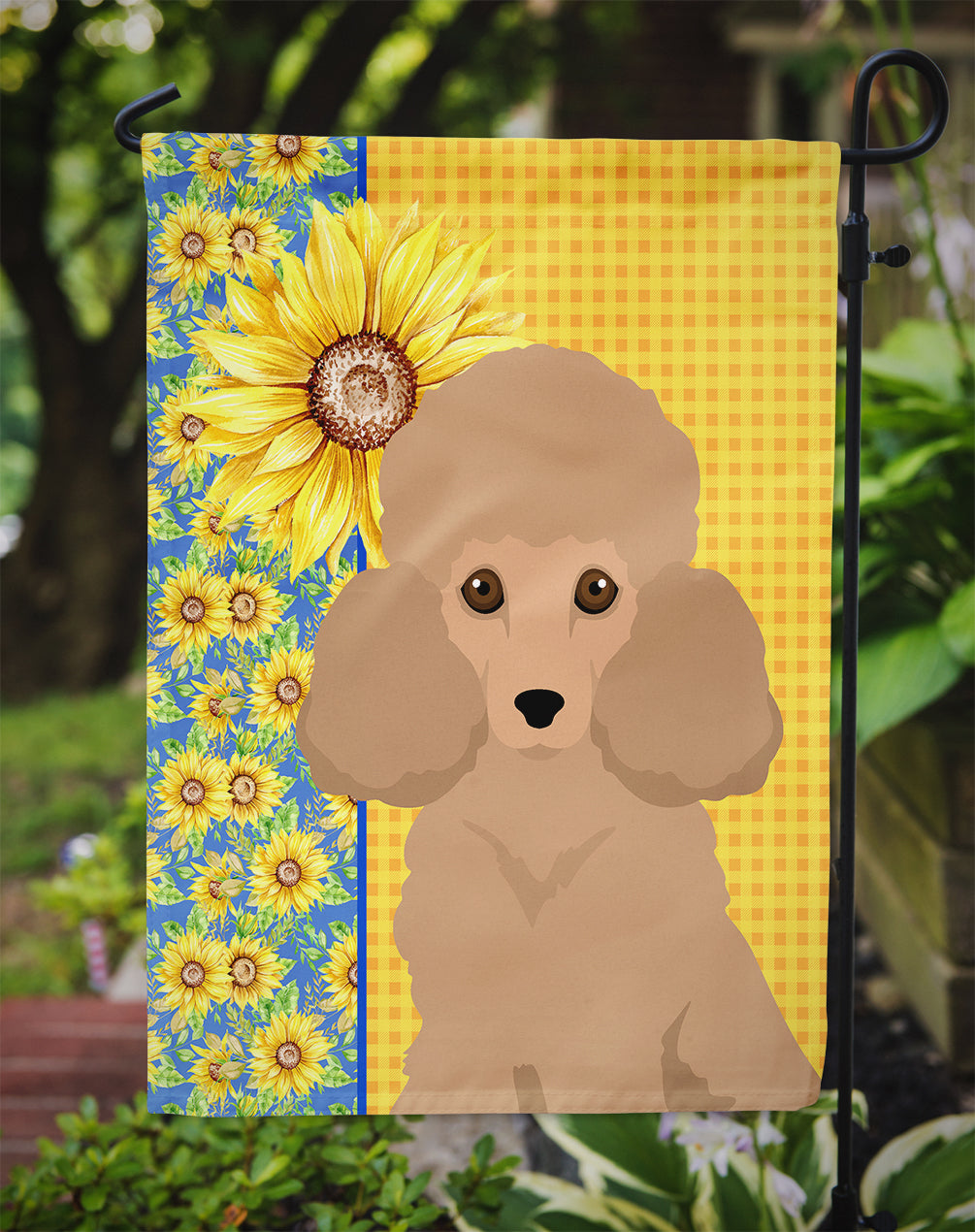 Summer Sunflowers Toy Apricot Poodle Garden Flag