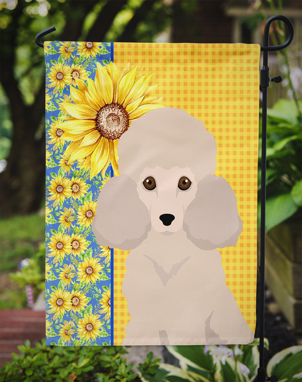 Summer Sunflowers Toy Cream Poodle Garden Flag