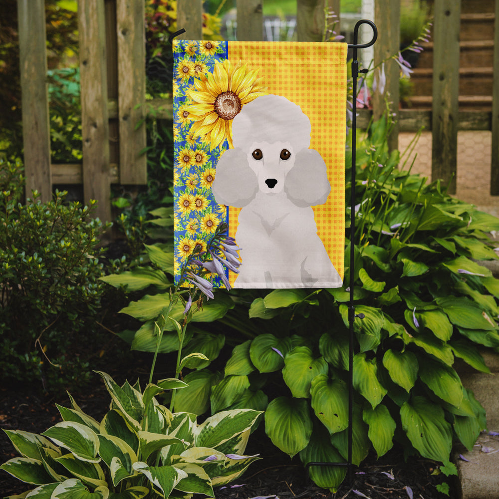 Summer Sunflowers Toy White Poodle Garden Flag