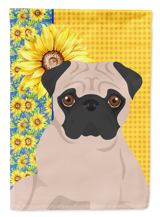 Buy this Summer Sunflowers Fawn Pug Garden Flag