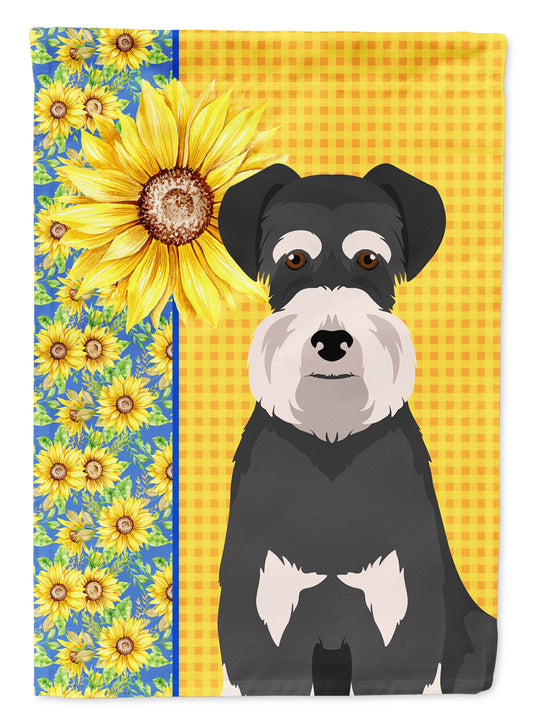 Buy this Summer Sunflowers Black and Silver Natural Ears Schnauzer Garden Flag