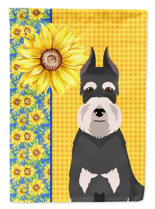 Buy this Summer Sunflowers Black and Silver Schnauzer Garden Flag