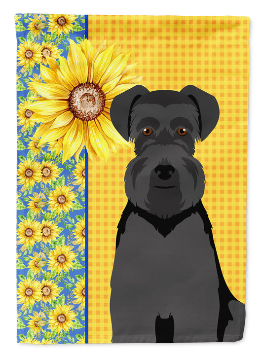 Buy this Summer Sunflowers Black Natural Ears Schnauzer Garden Flag