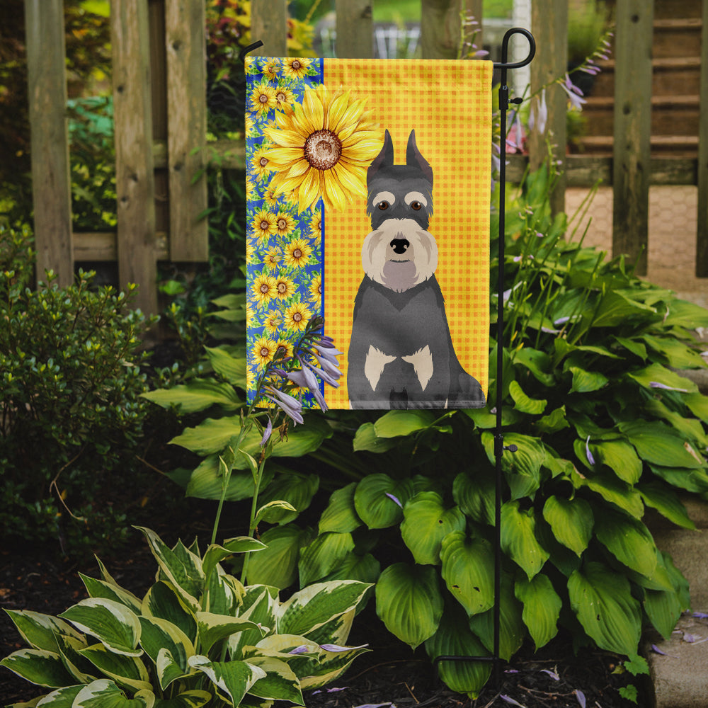 Summer Sunflowers Salt Pepper Schnauzer Garden Flag