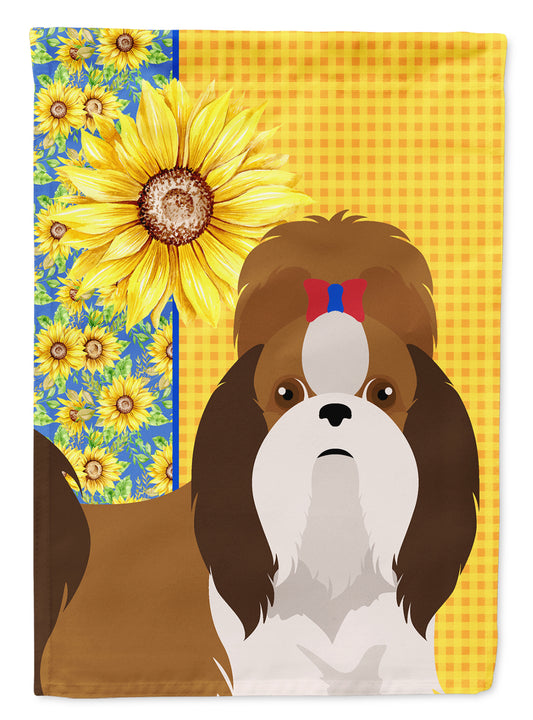 Buy this Summer Sunflowers Red and White Shih Tzu Garden Flag