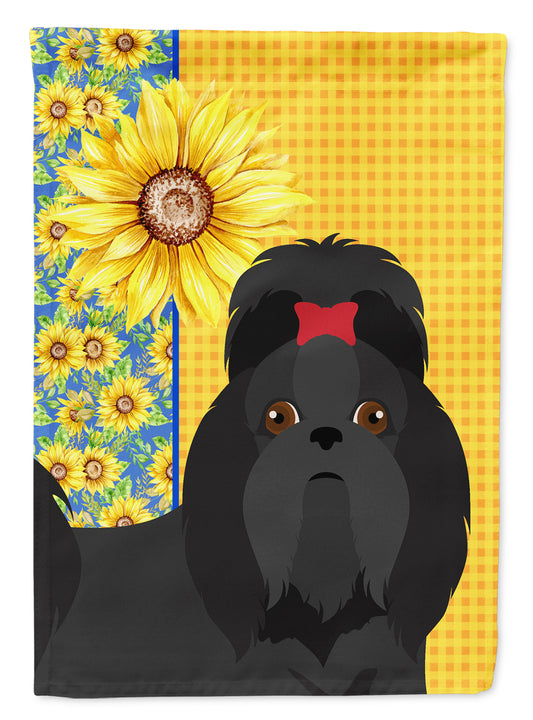 Buy this Summer Sunflowers Black Shih Tzu Garden Flag