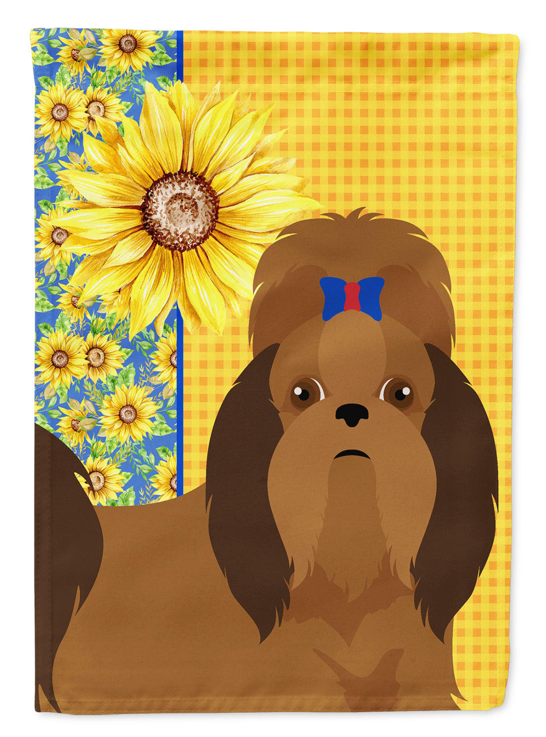 Buy this Summer Sunflowers Red Shih Tzu Garden Flag