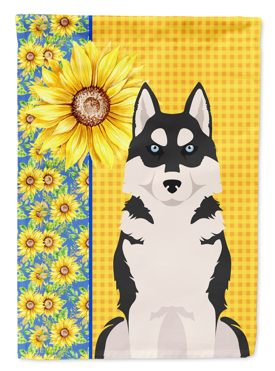 Buy this Summer Sunflowers Black Siberian Husky Garden Flag