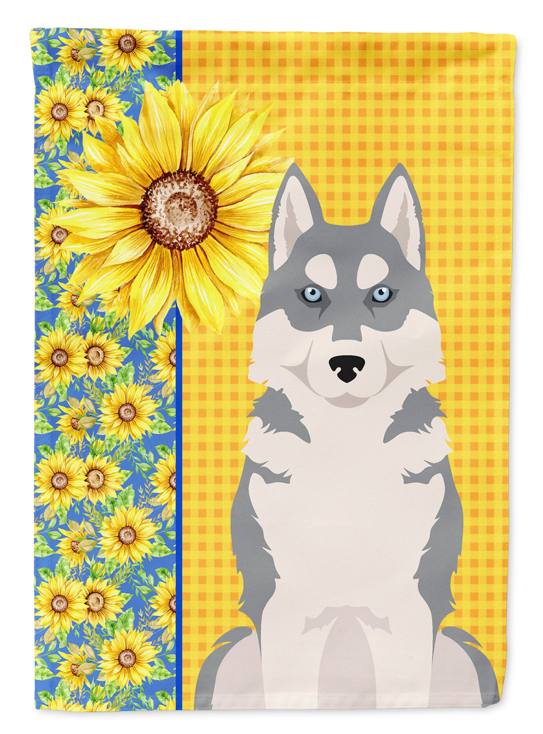 Buy this Summer Sunflowers Grey Siberian Husky Garden Flag