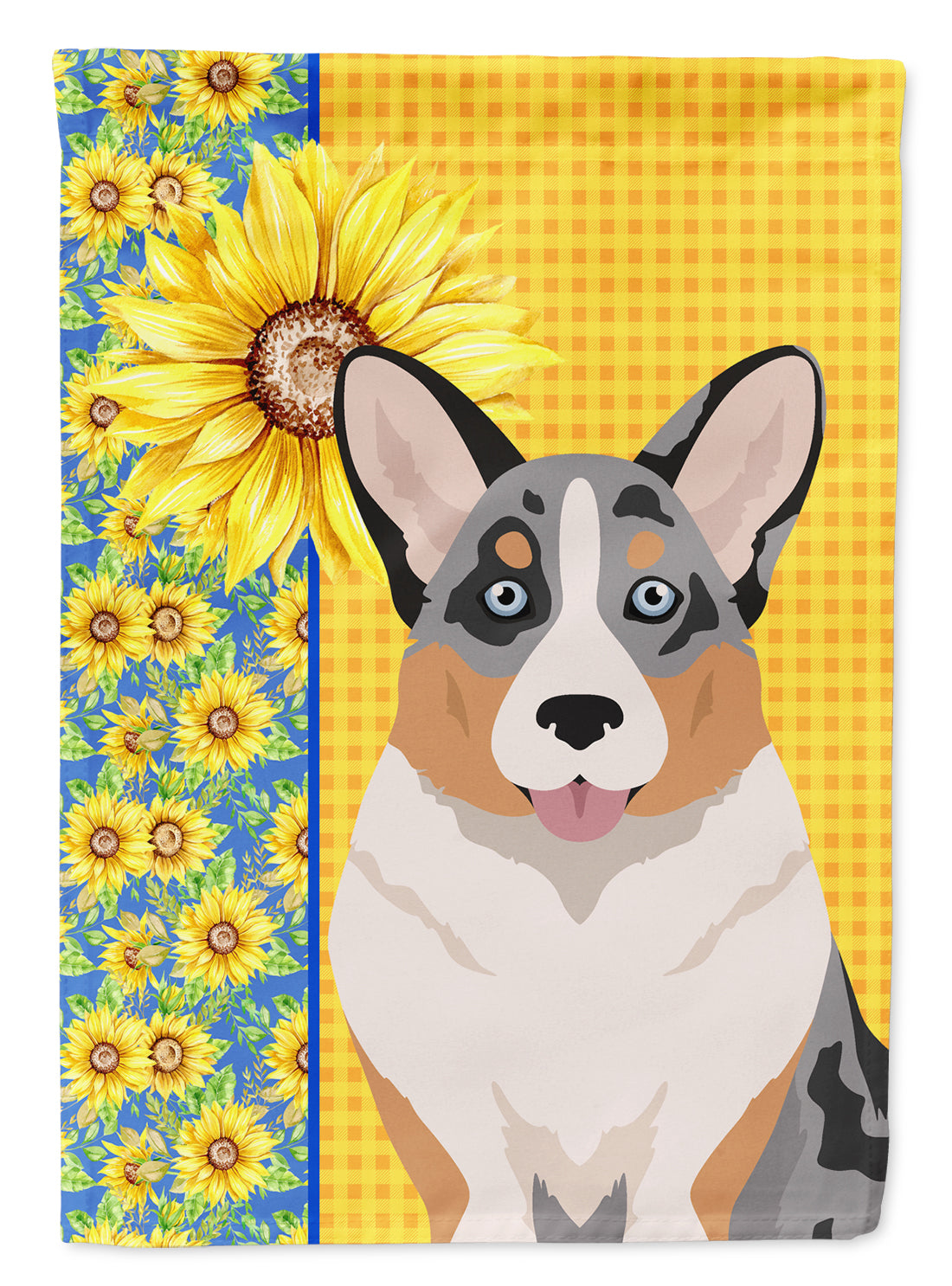 Buy this Summer Sunflowers Blue Merle Cardigan Corgi House Flag