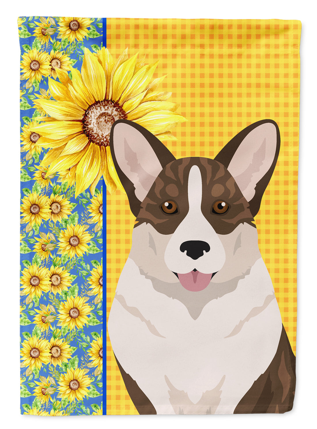 Buy this Summer Sunflowers Brindle Cardigan Corgi House Flag