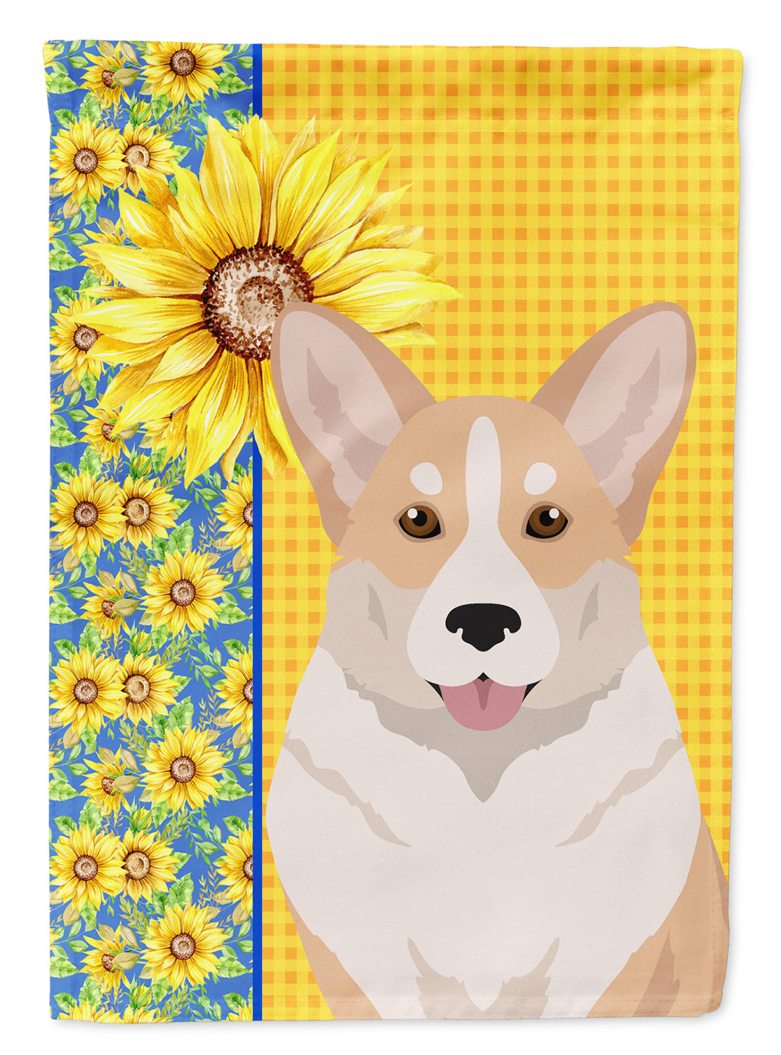 Buy this Summer Sunflowers Fawn Cardigan Corgi House Flag