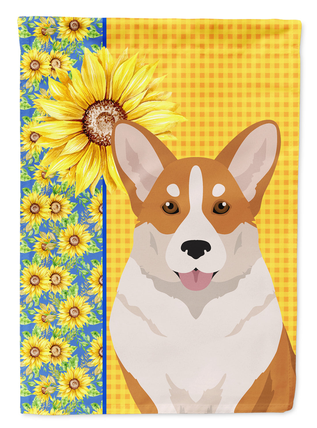 Buy this Summer Sunflowers Red Cardigan Corgi House Flag