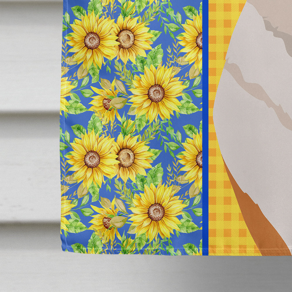 Summer Sunflowers Red Cardigan Corgi House Flag