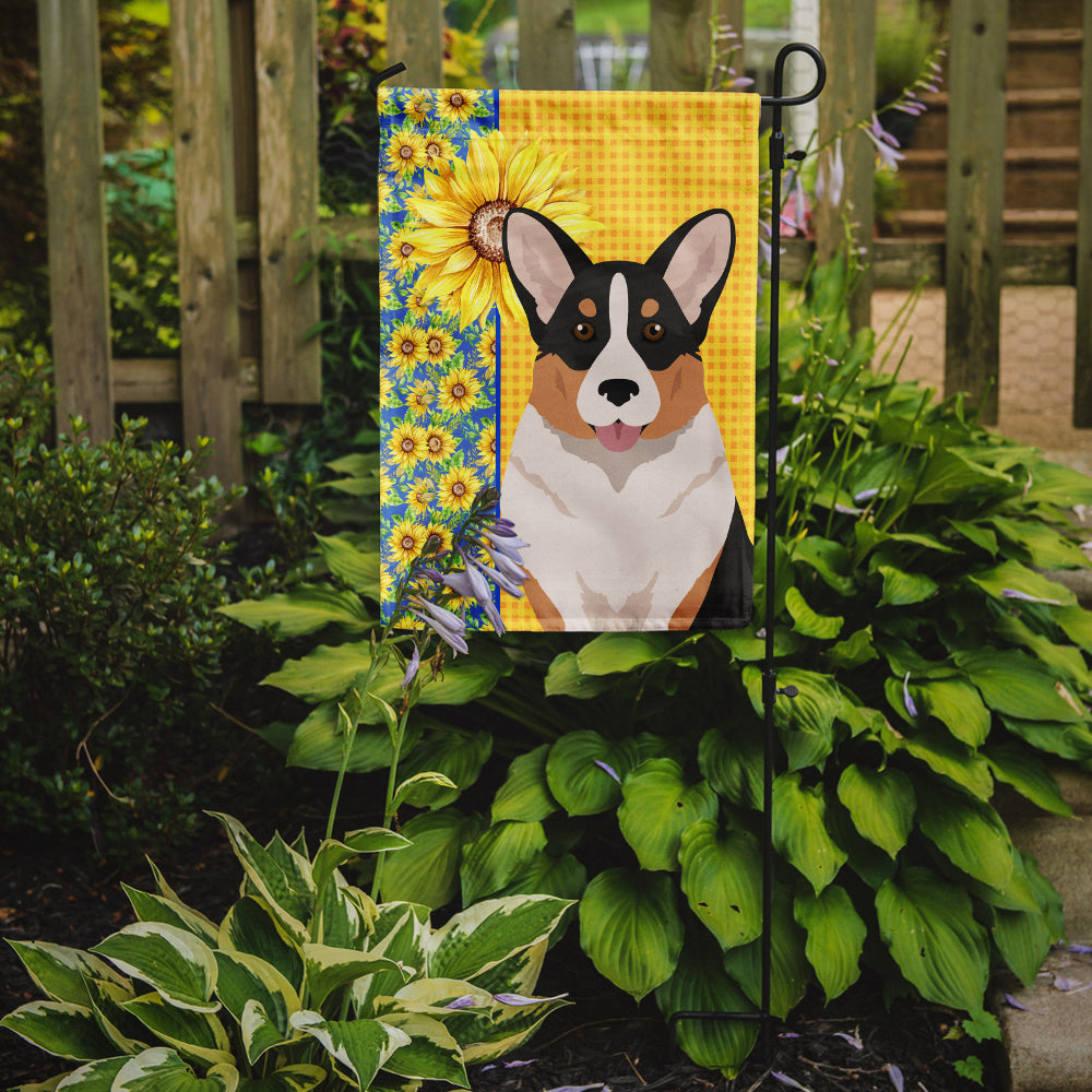 Summer Sunflowers Tricolor Cardigan Corgi Garden Flag